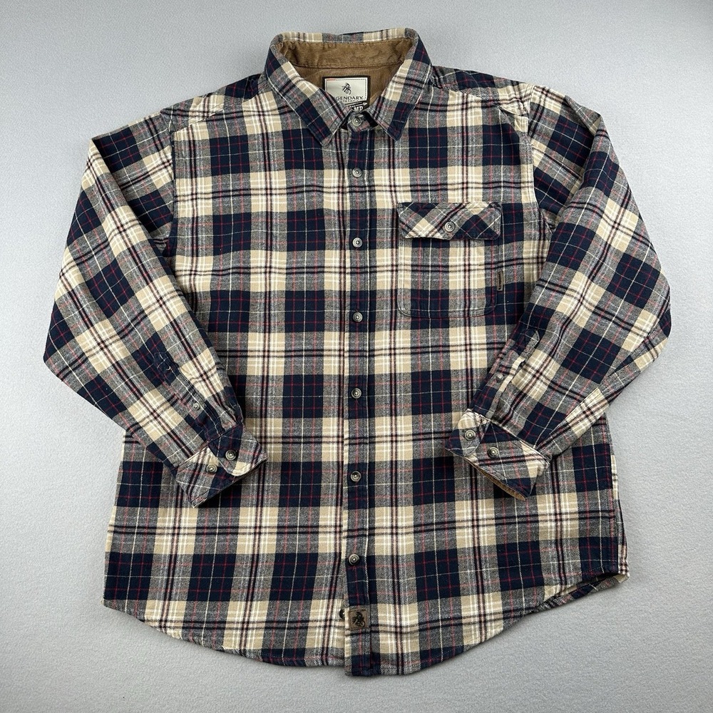 Legendary Whitetails The Orginal Buckcamp Men's Flannel Plaid Shirt Size XL